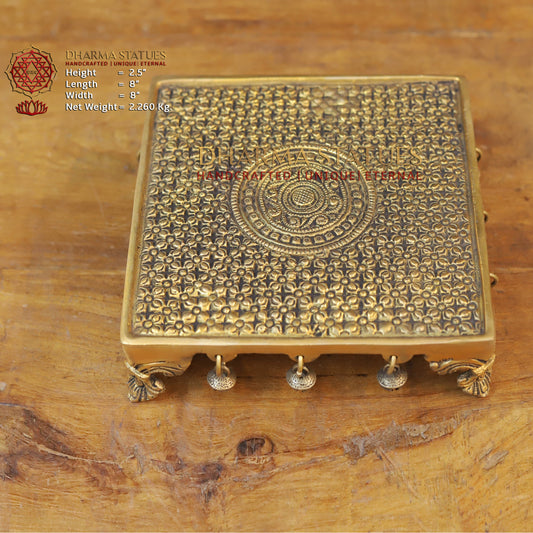 Brass Chowki, Fine Golden Finish 2.5"