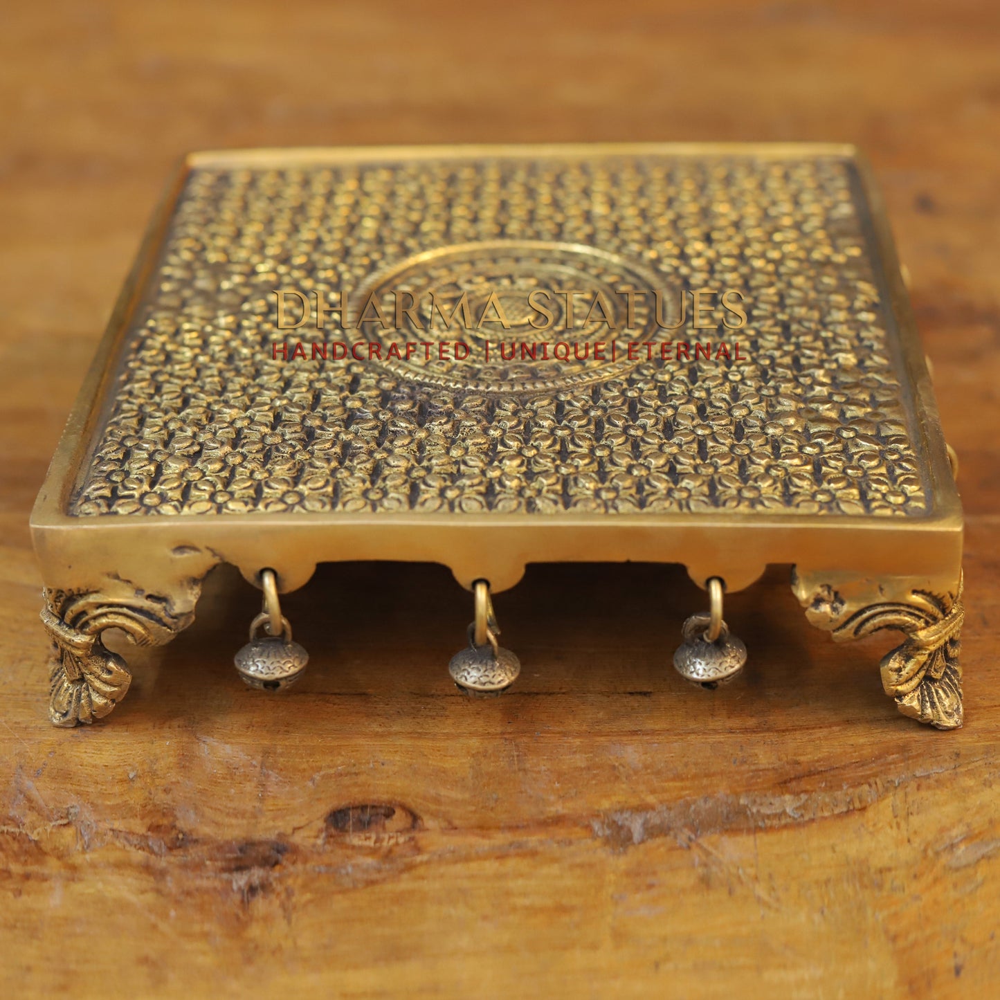 Brass Chowki, Fine Golden Finish 2.5"