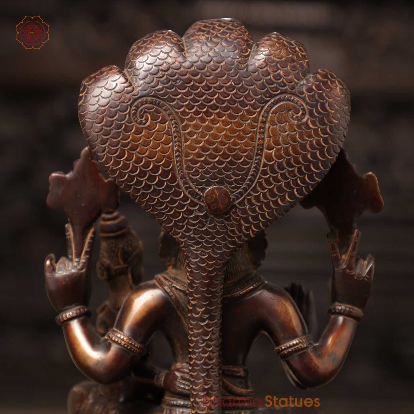Brass Lakshmi Narsimha, Copper & Golden Finish, 13.5"