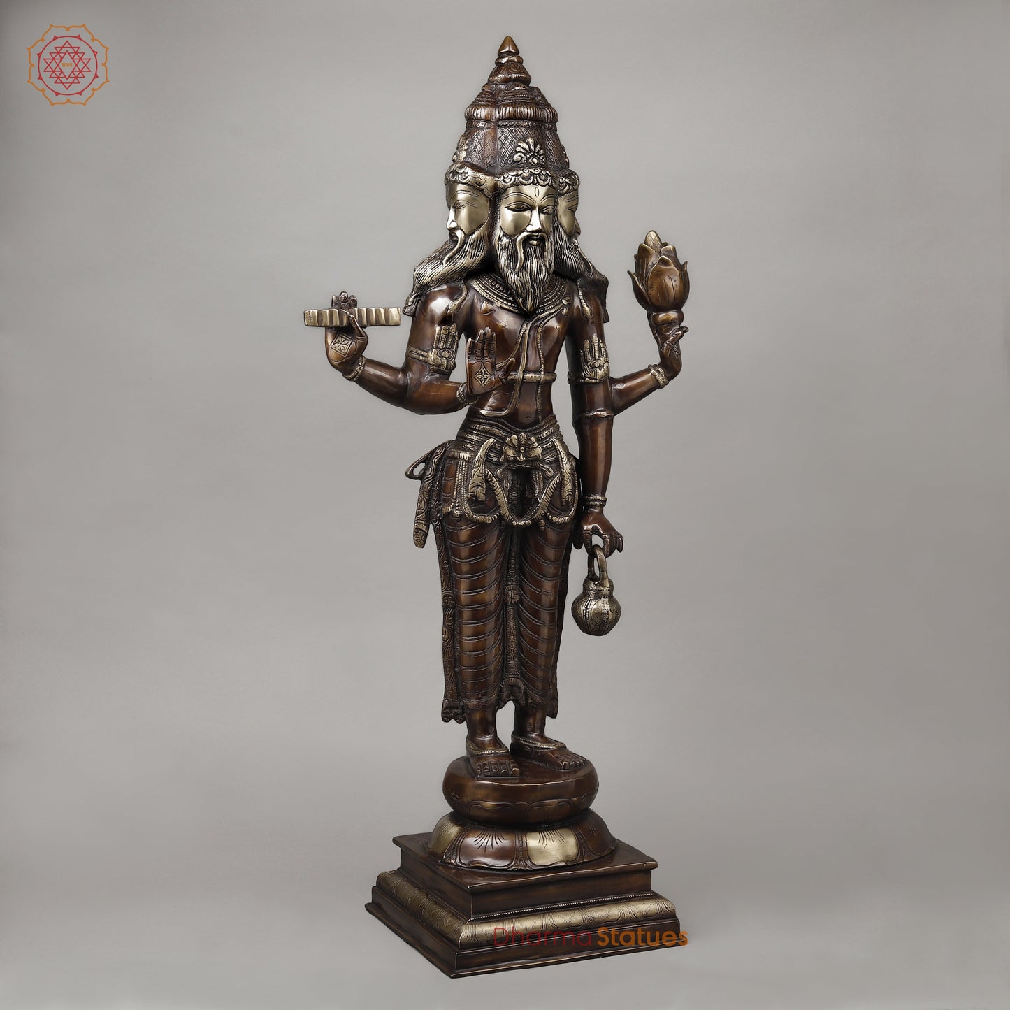 Brass Brahma Standing, Copper & Golden Finish, 39"