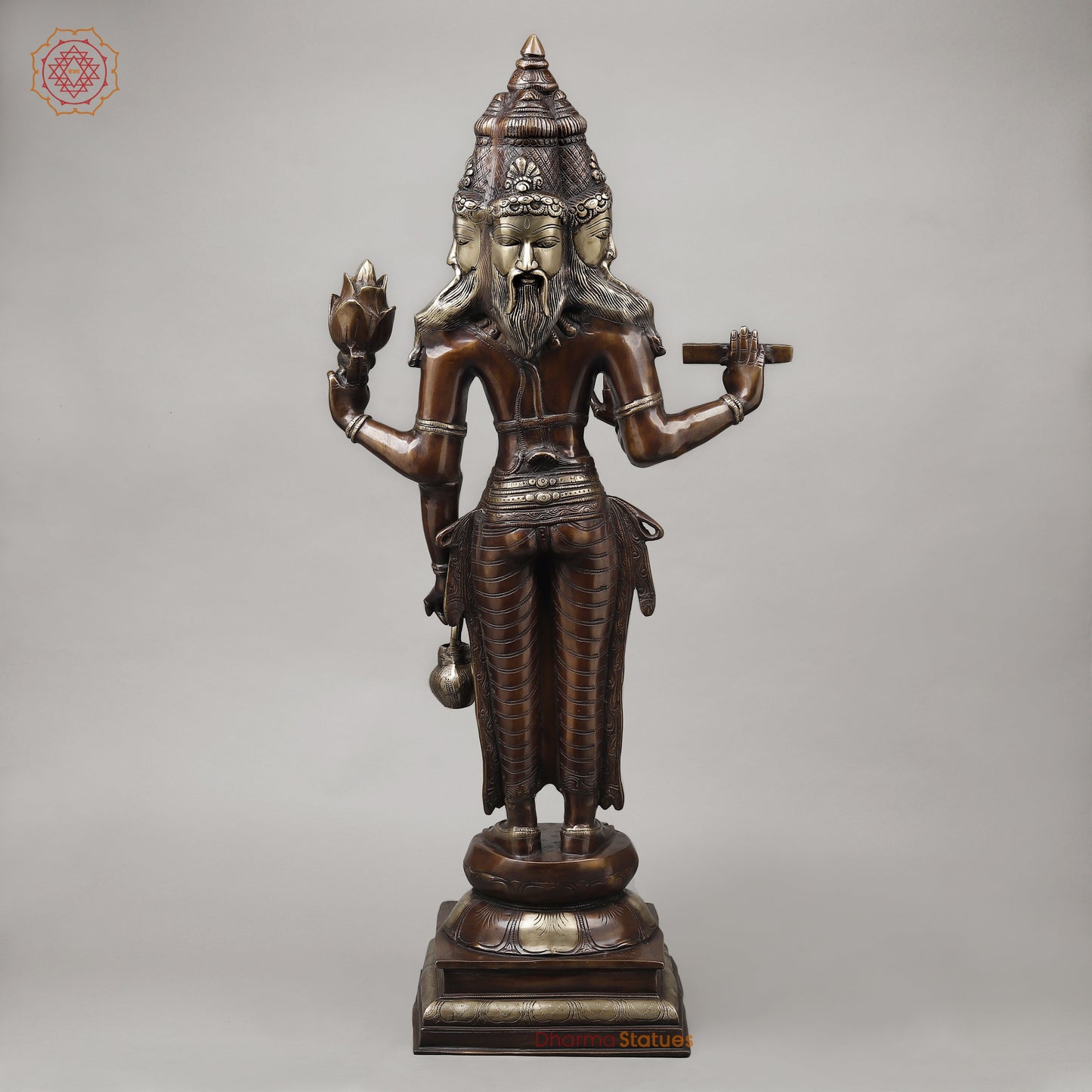 Brass Brahma Standing, Copper & Golden Finish, 39"