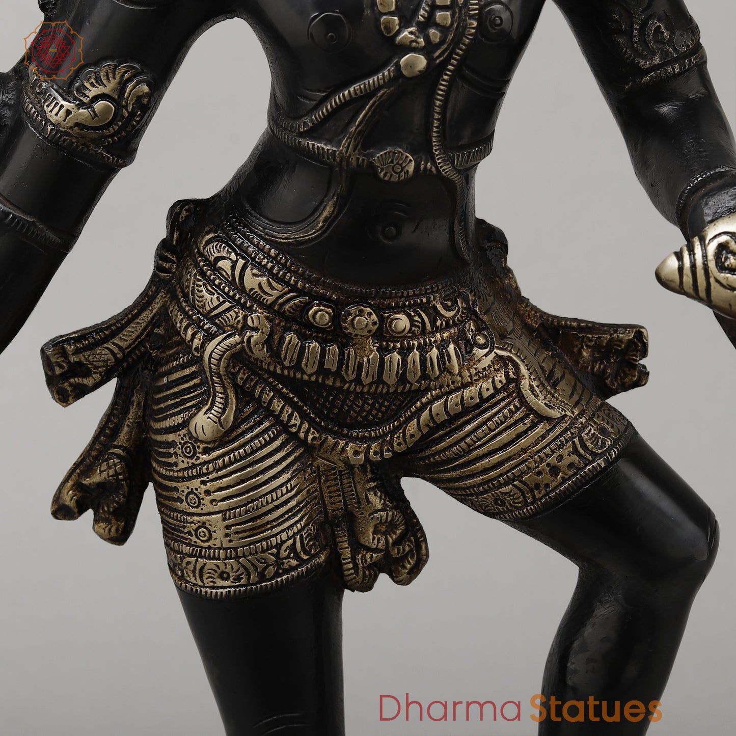 Brass Varaha with Lord Vishnu, Black Patina & Golden Finish, 18"