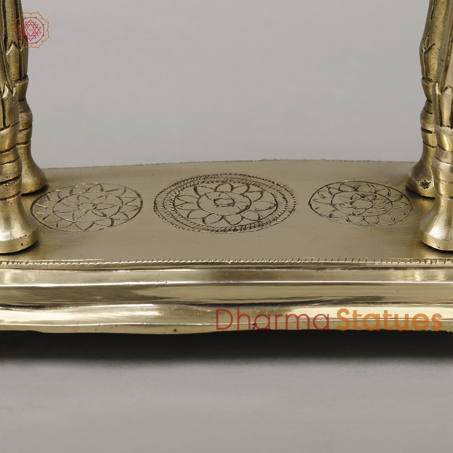 Brass Temple Décor [Mandir], Fine Golden Finish, 10"