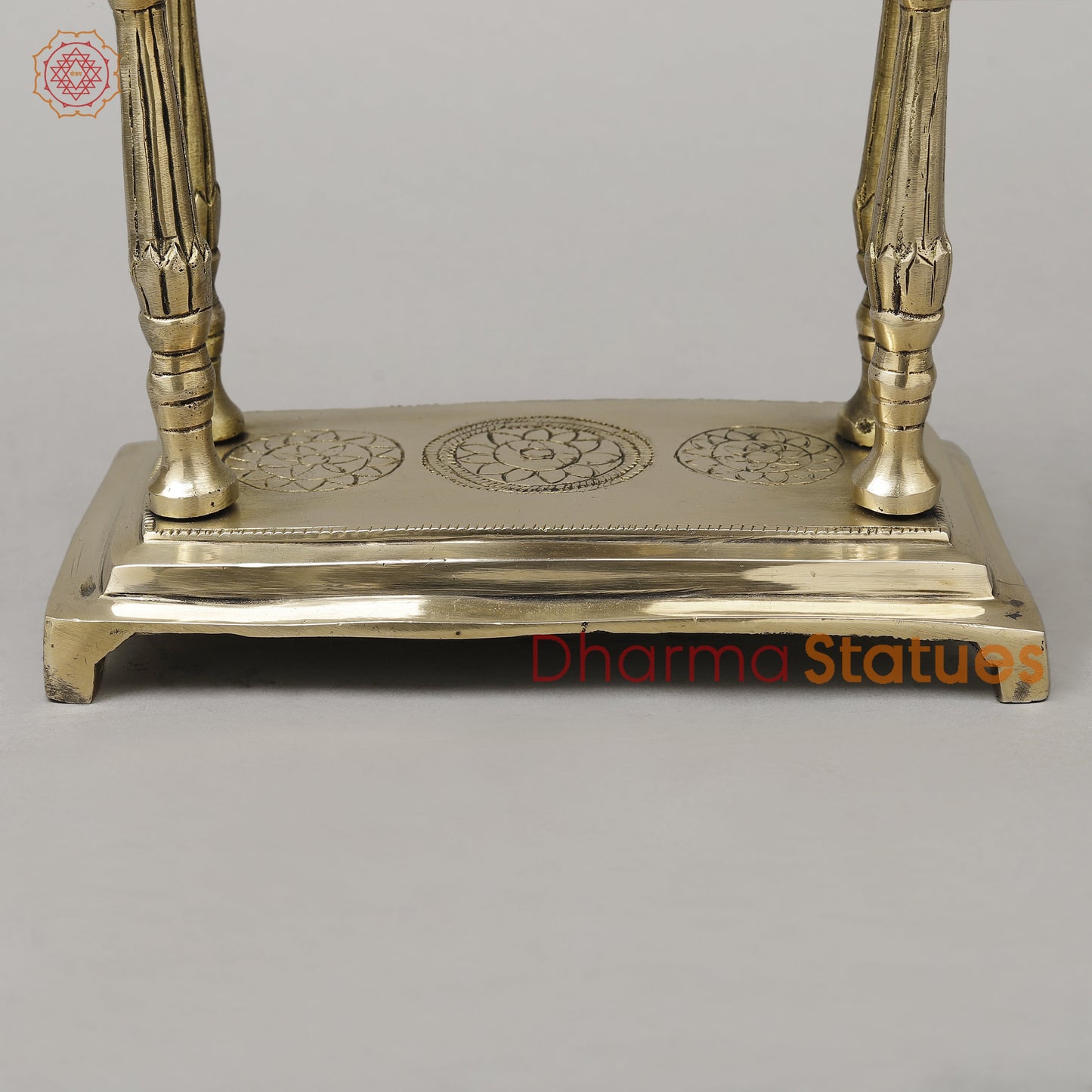 Brass Temple Décor [Mandir], Fine Golden Finish, 10"