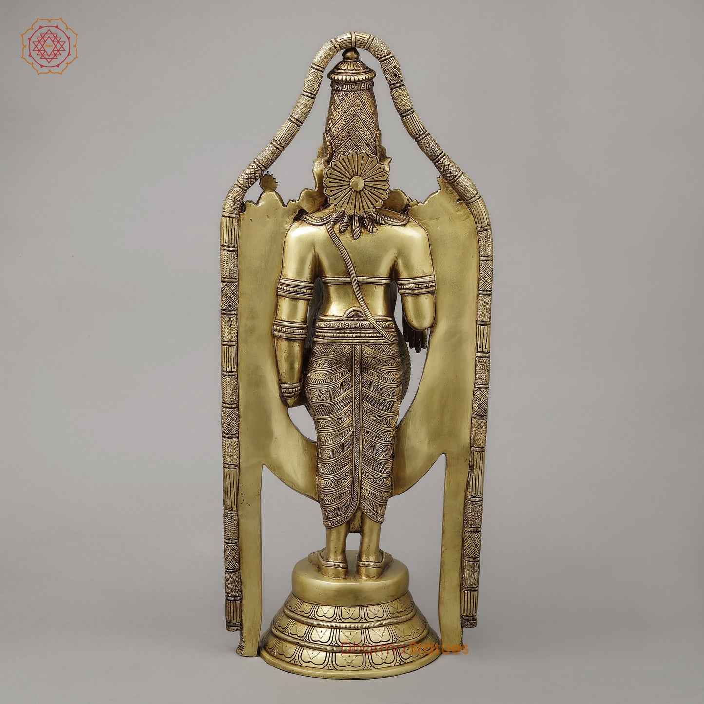 Brass Tirupati Balaji (Universal God), Fine gold Finish 30"
