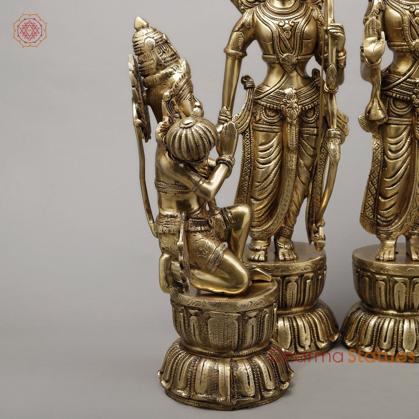 Brass Ram Darbar Fine Carved, Golden Finish, 23"