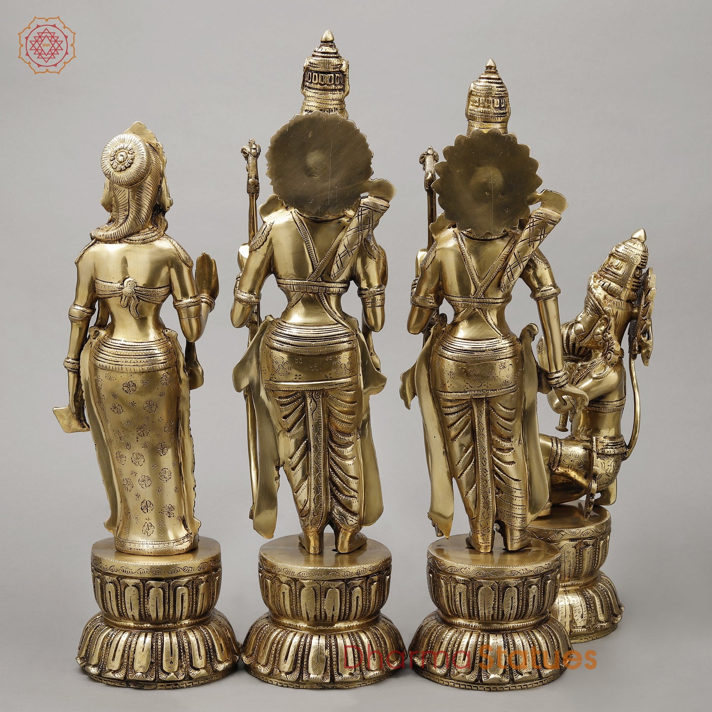 Brass Ram Darbar Fine Carved, Golden Finish, 23"