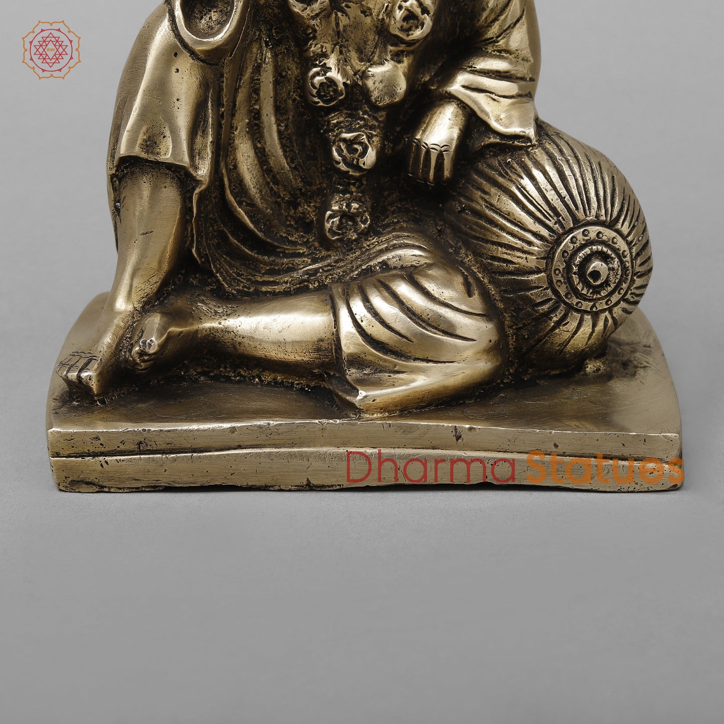 Brass Shirdi Sai Baba, Golden Finish, 6.5"
