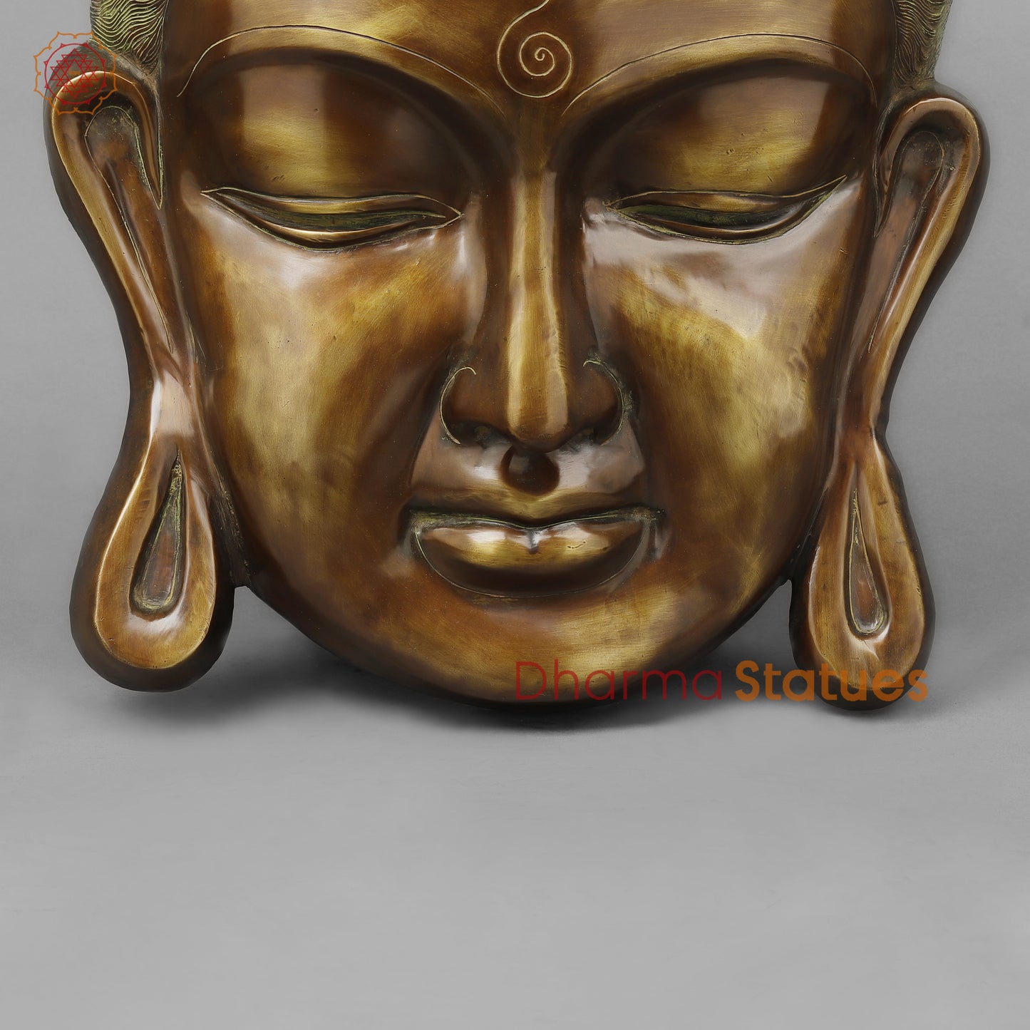 Brass Buddha Head , Copper Finish 29"