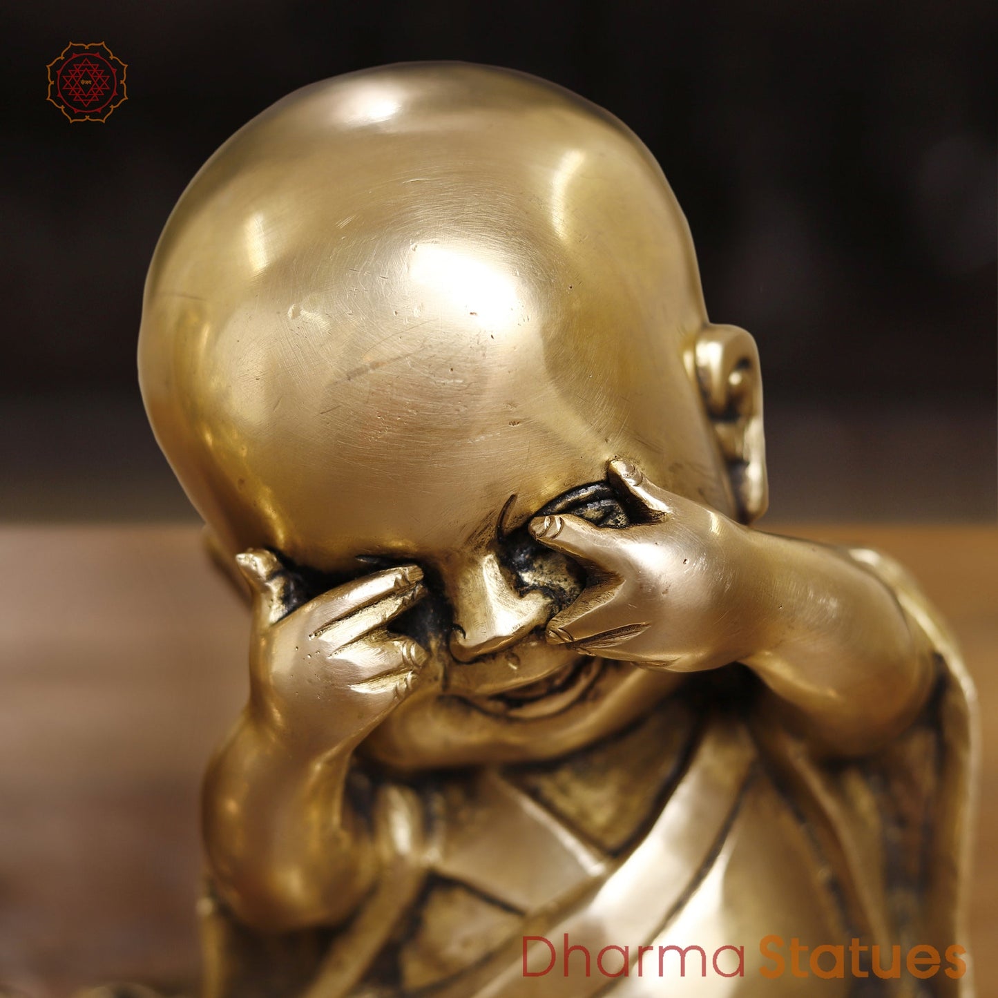 Brass Happy Monks, Fine Golden Finish 6.5"