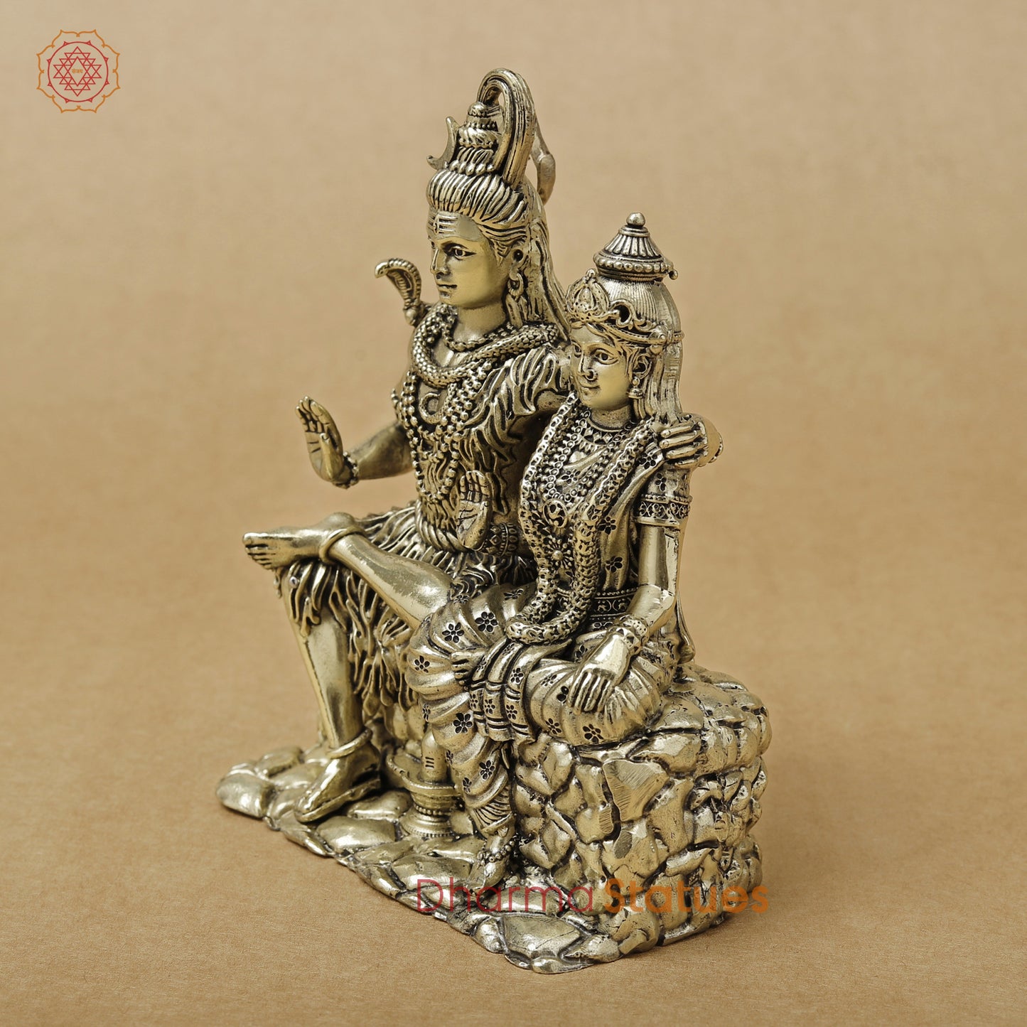 Brass Shiva Parvati Fine, 5"