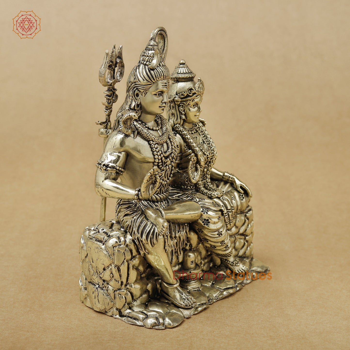 Brass Shiva Parvati Fine, 5"