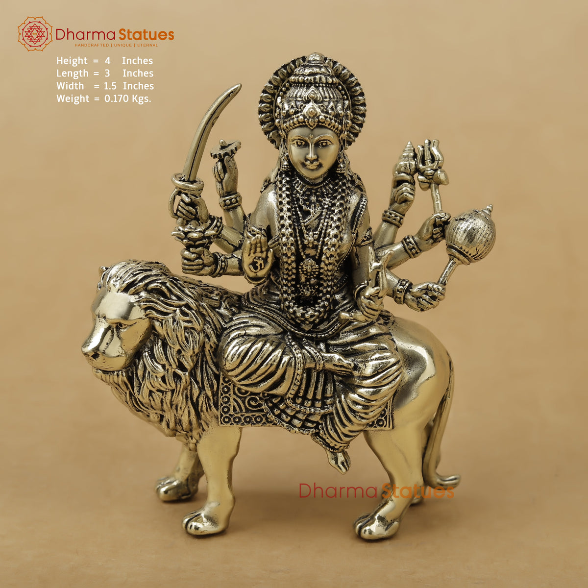 Brass Durga Fine, 4"