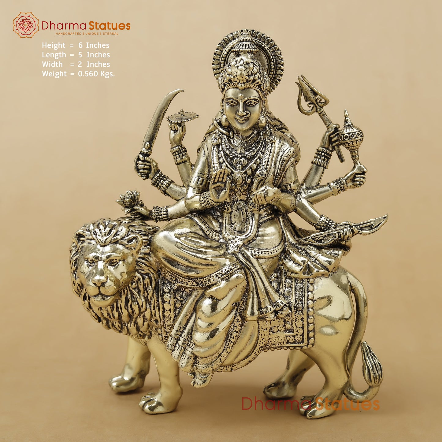Brass Durga Fine, 6"