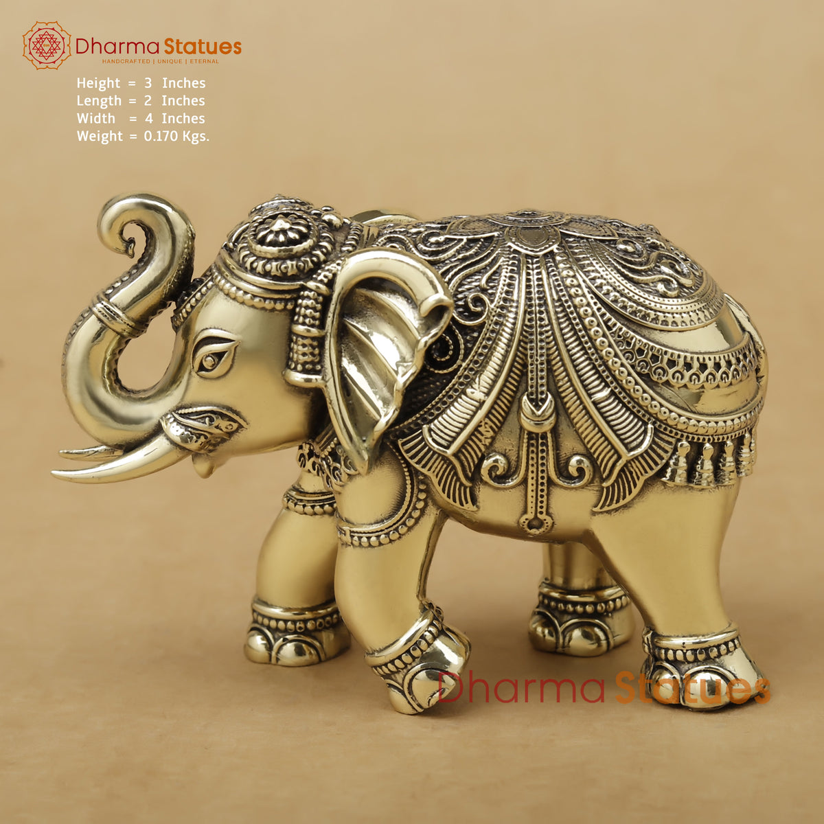 Brass Elephant Fine, 3"