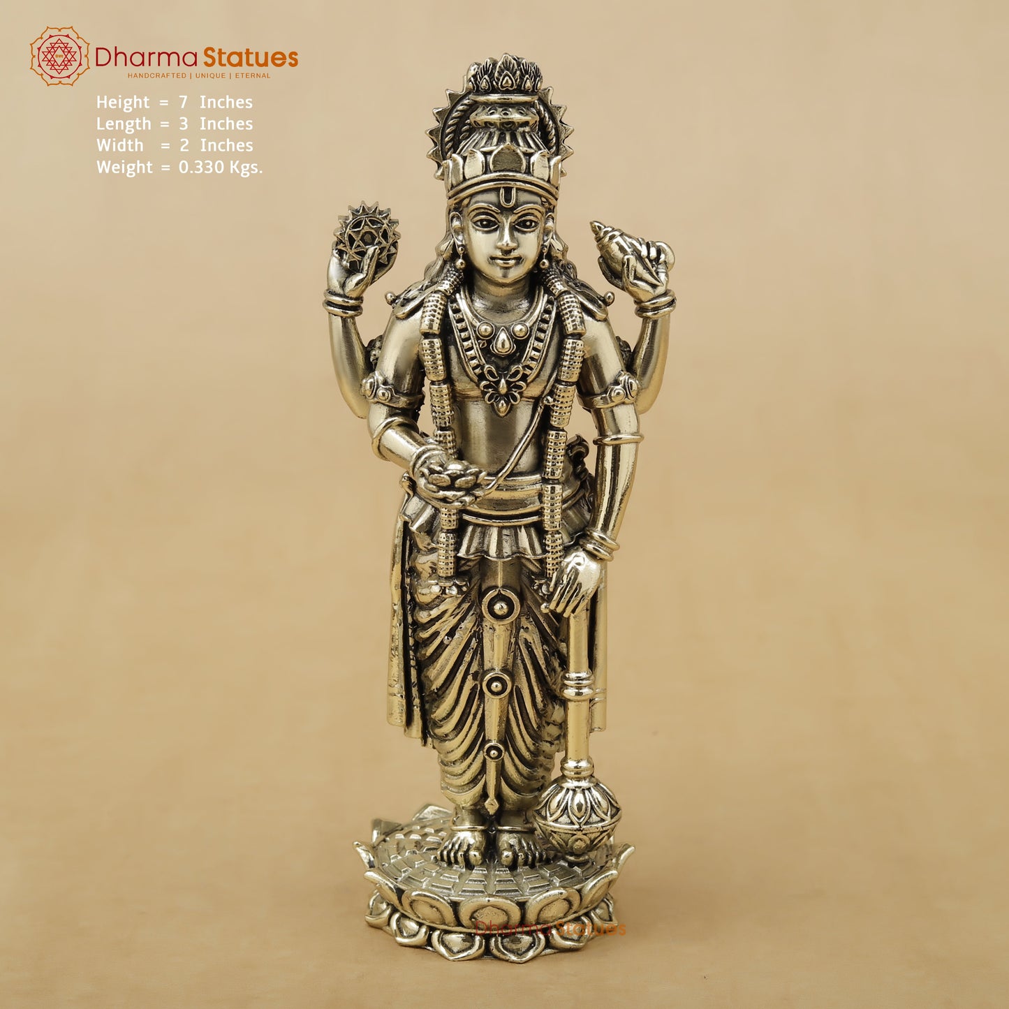 Brass Vishnu Fine, 7"