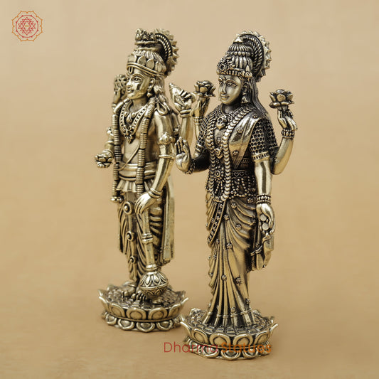 Brass Vishnu Lakshmi Fine, 6"