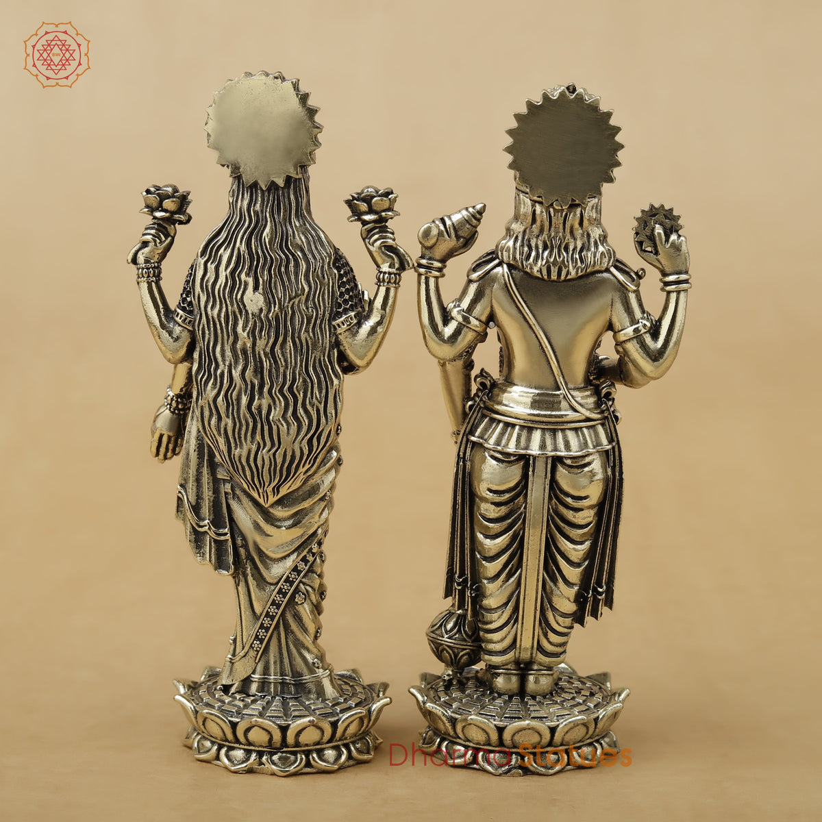 Brass Vishnu Lakshmi Fine, 6"