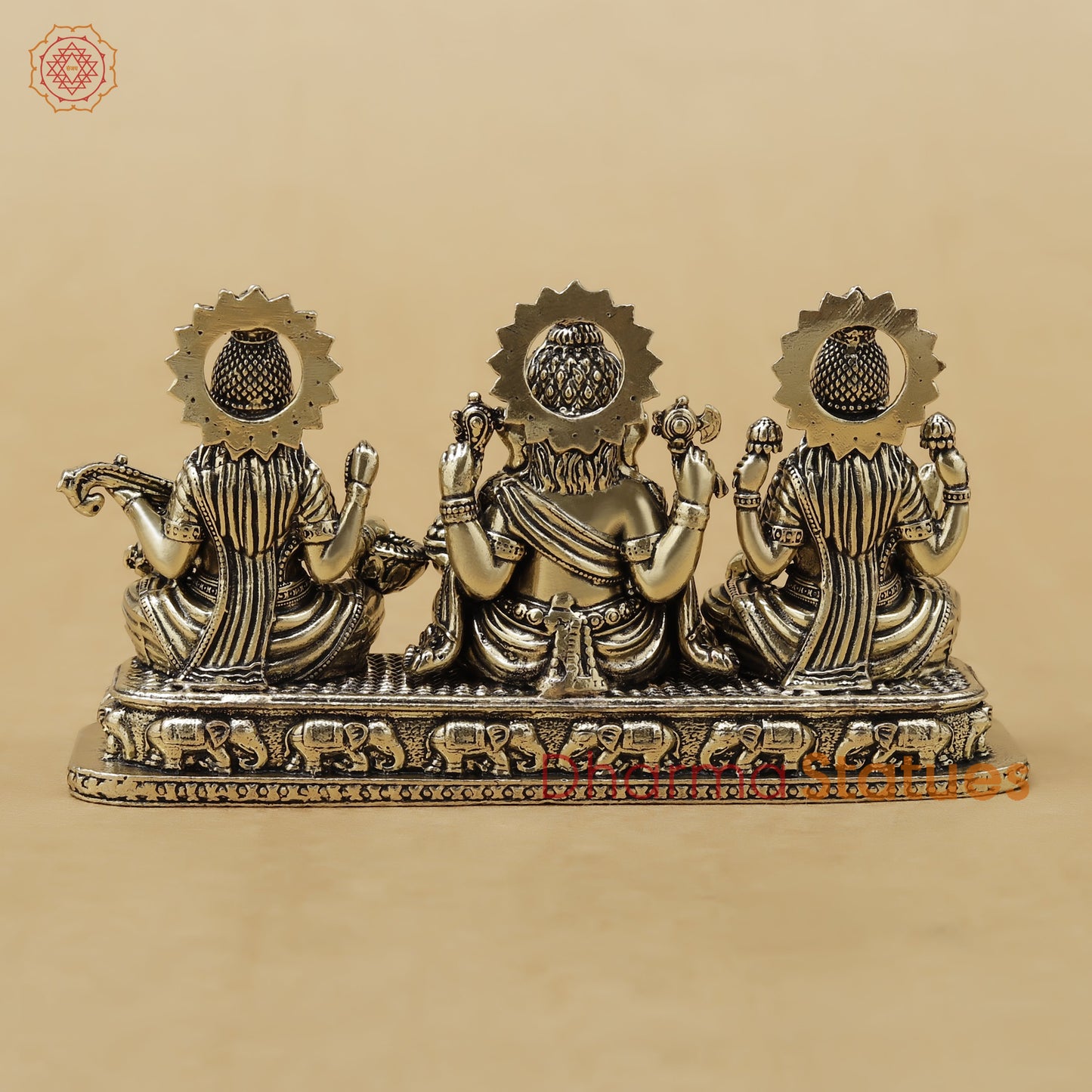 Brass Lakshmi Ganesh Saraswati Fine, 3"