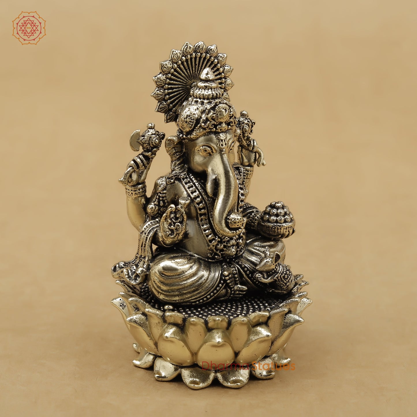 Brass Ganesh Fine, 3.5"