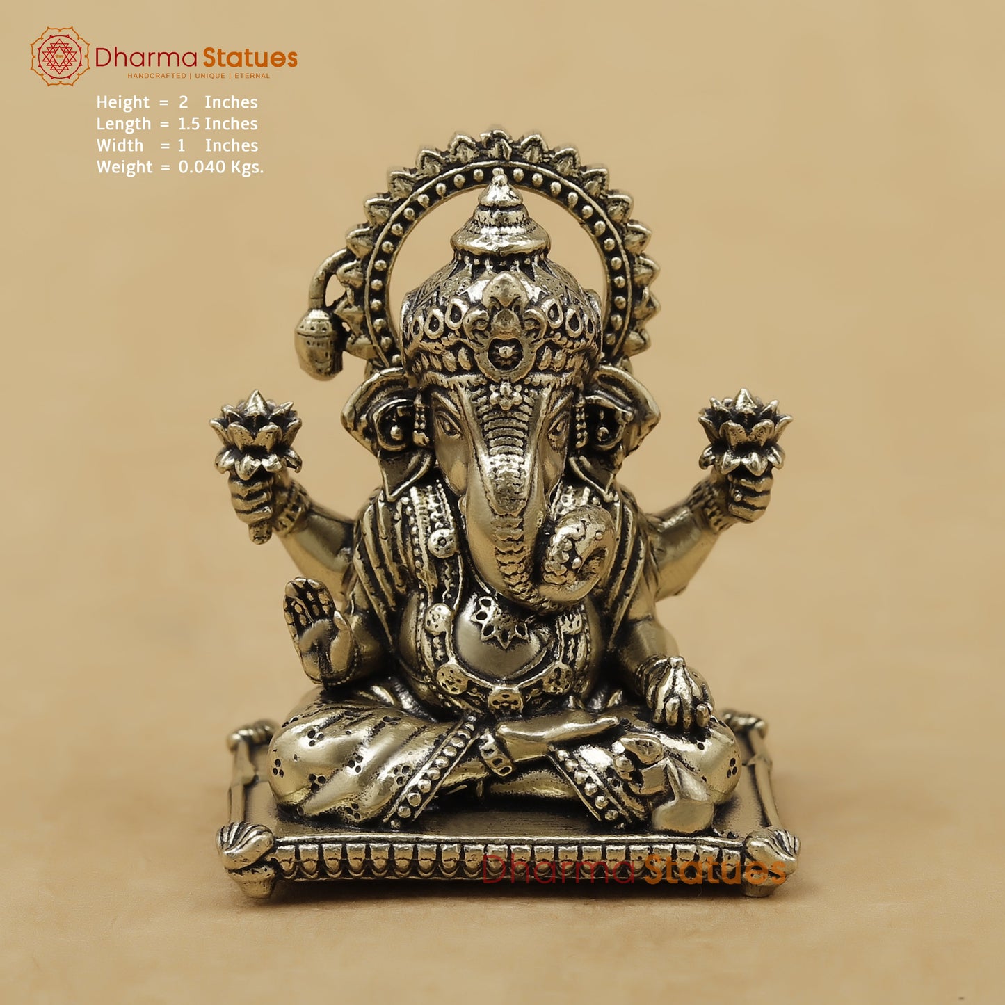 Brass Ganesh Fine, 2"