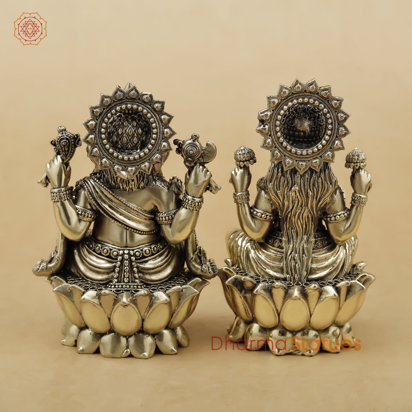 Brass Lakshmi Ganesh Fine, 4.5"