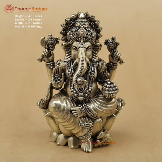 Brass Ganesh Fine, 4.5"