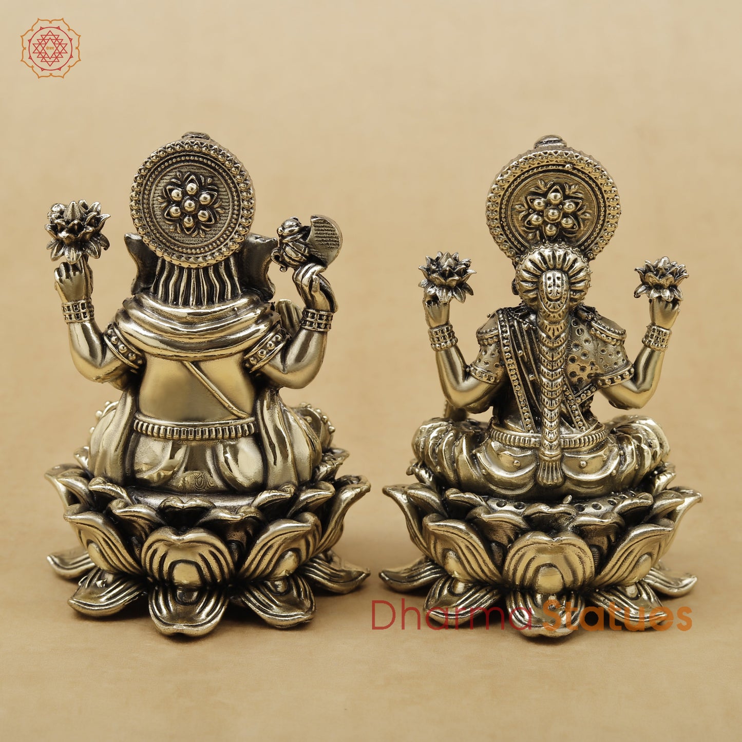 Brass Lakshmi Ganesh Fine, 4"
