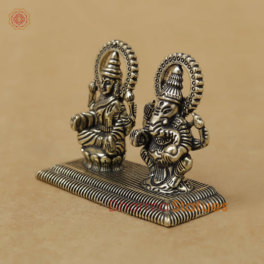 Brass Lakshmi Ganesh Fine, 2"