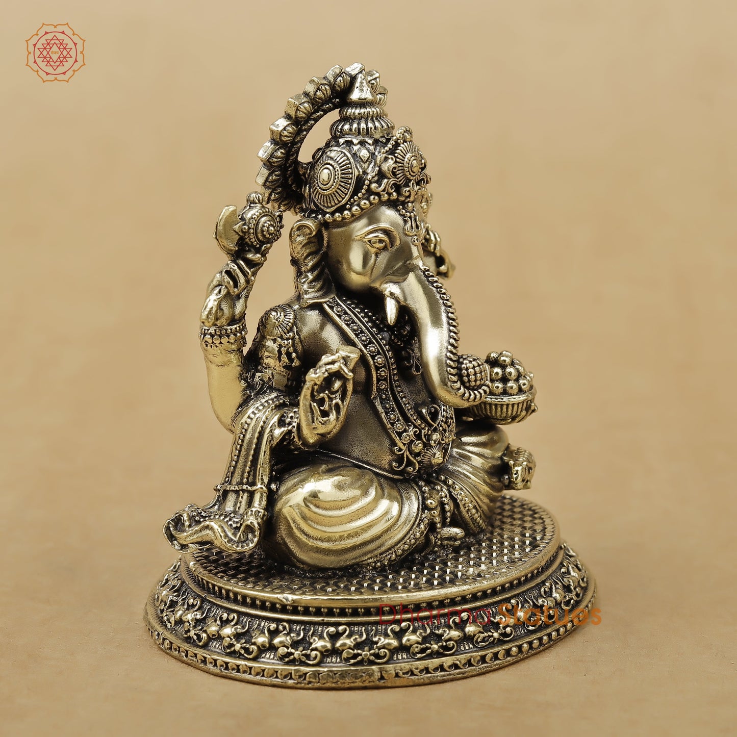 Brass Ganesh Fine, 3.5"