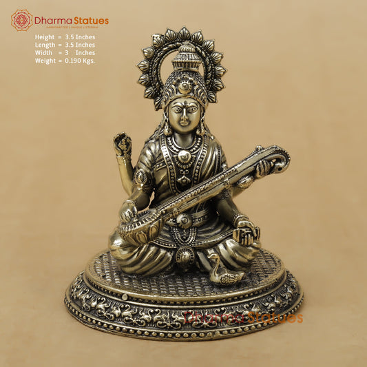 Brass Saraswati Fine, 3.5"