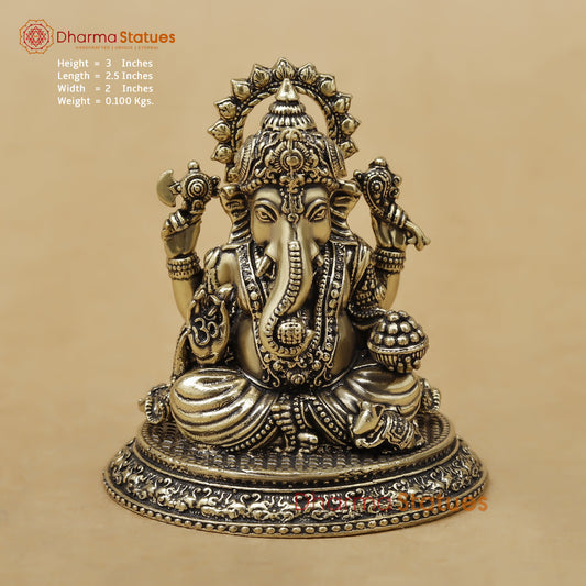 Brass Ganesh Fine, 3"