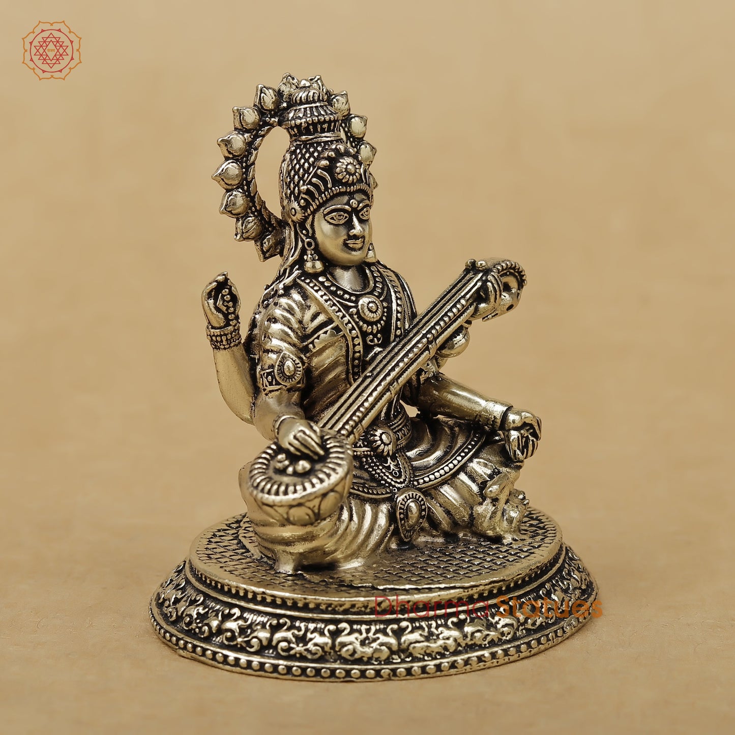Brass Saraswati Fine, 3"