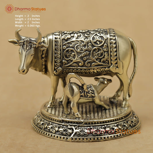 Brass Cow and Calf Fine, 2"