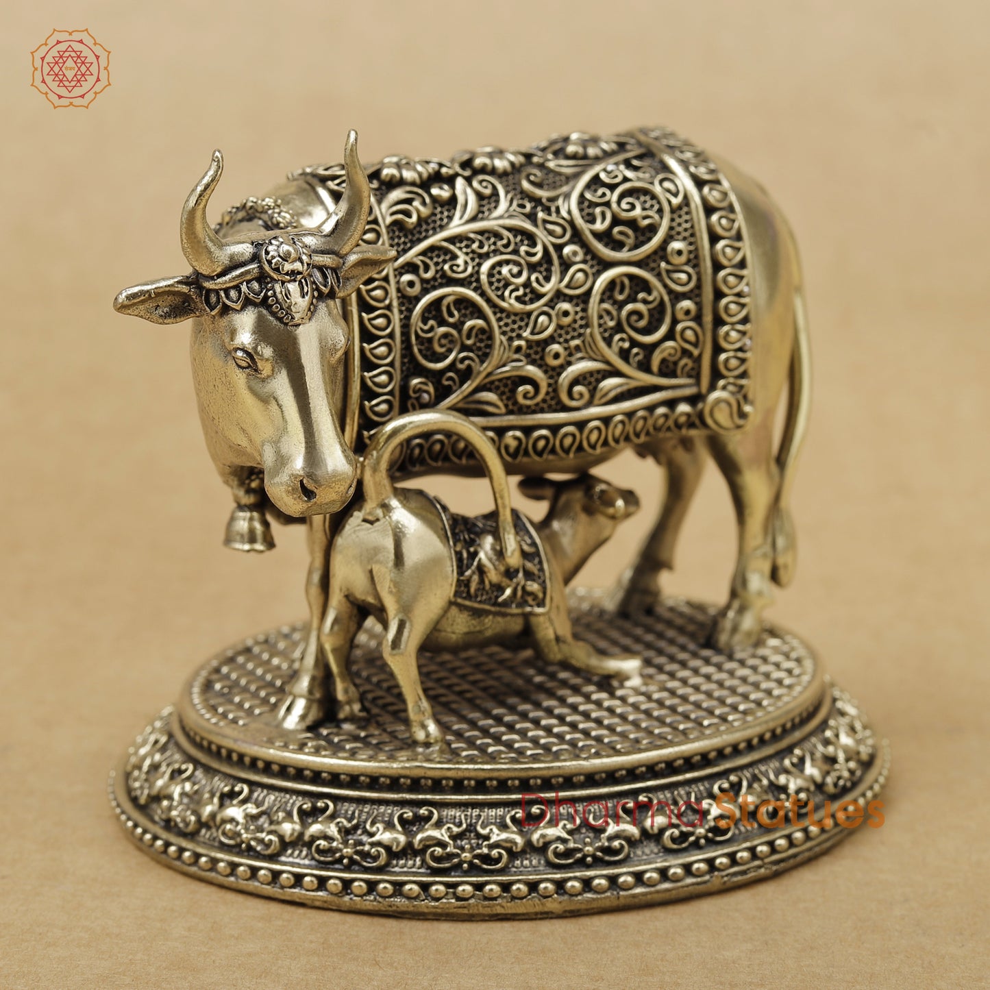 Brass Cow and Calf Fine, 3.5"