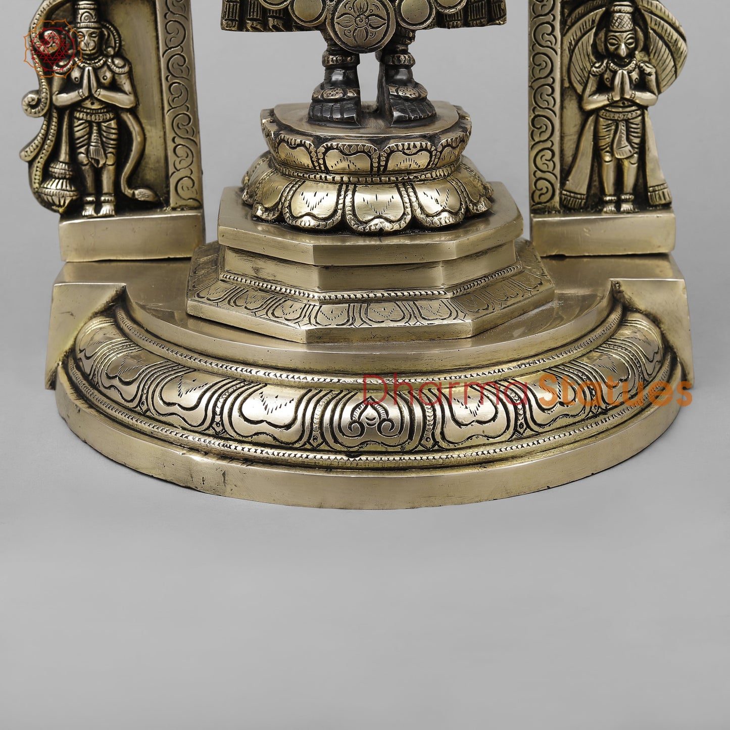 Brass Tirupati Balaji with Frame, Black Patina & Smooth Finish, 22"