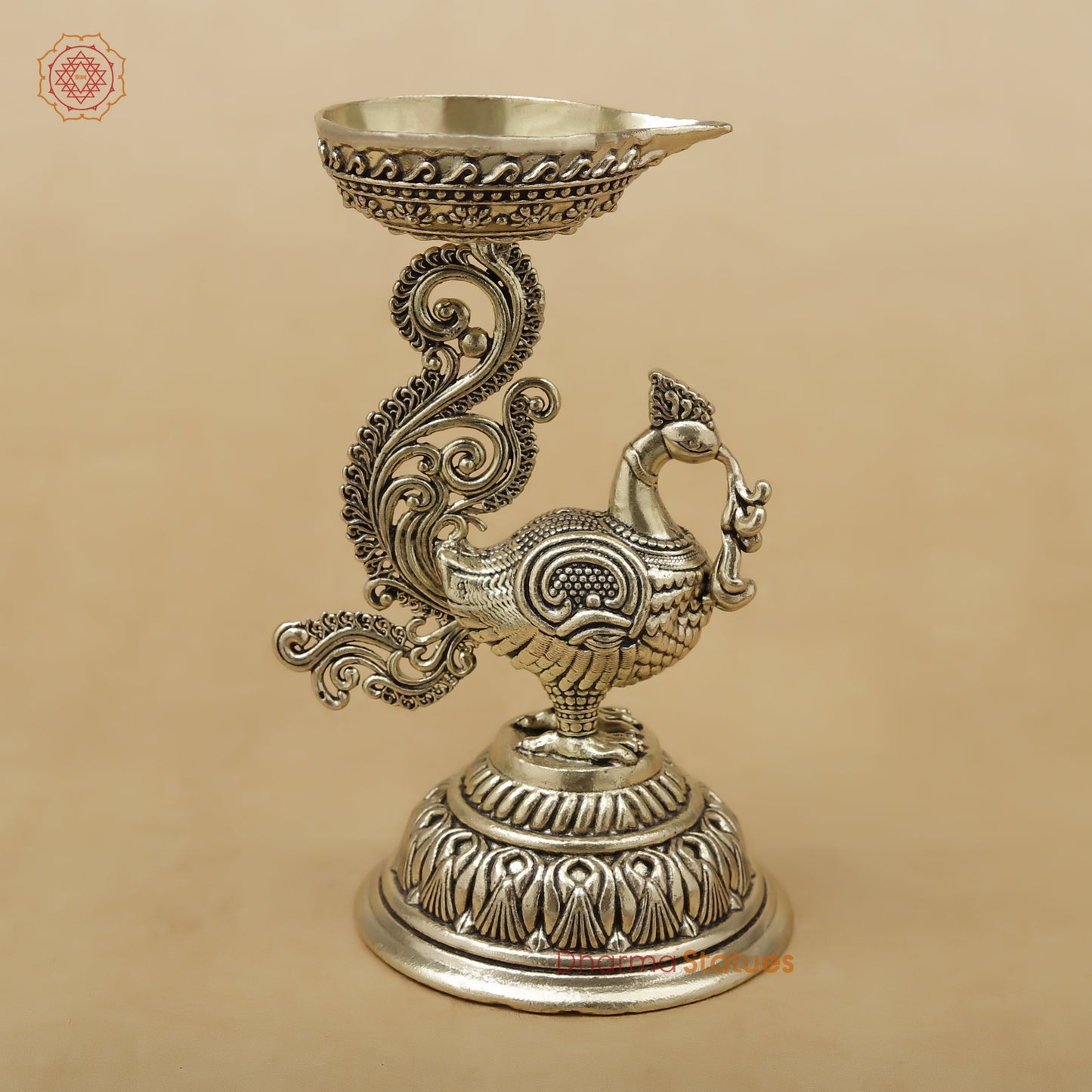 Brass Peacock Diya Fine, 5"