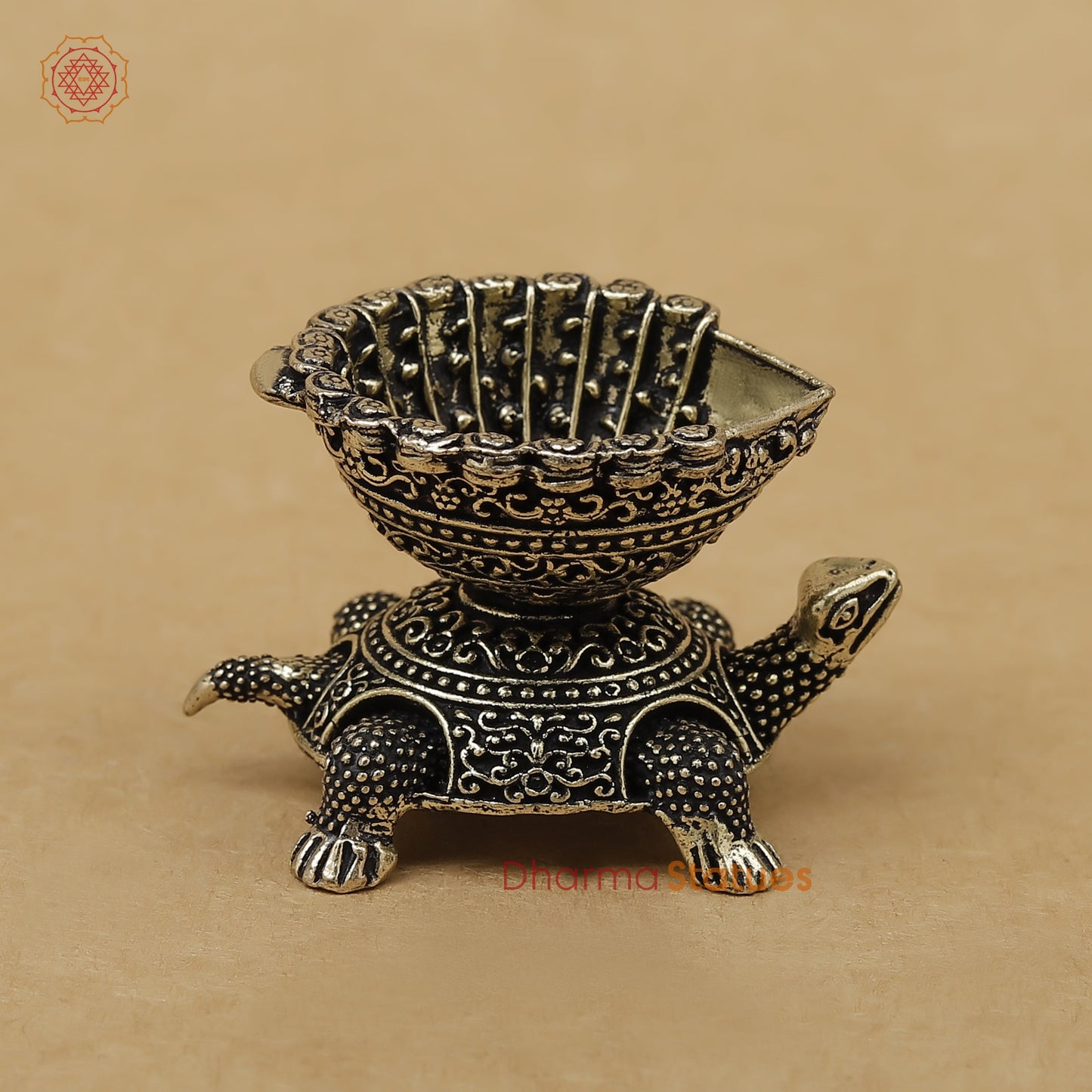 Brass Tortoise Diya Fine, 1.5"
