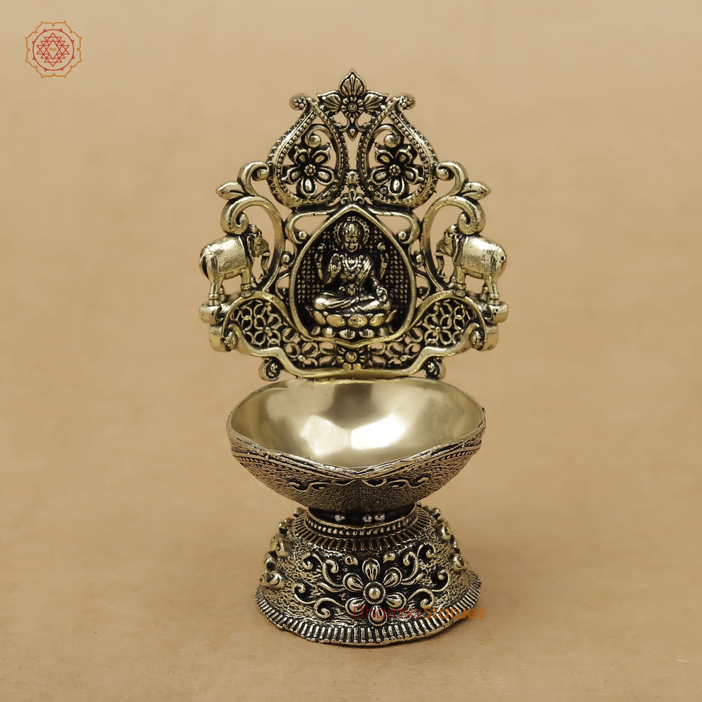 Brass Laxmi Diya Fine, 4"