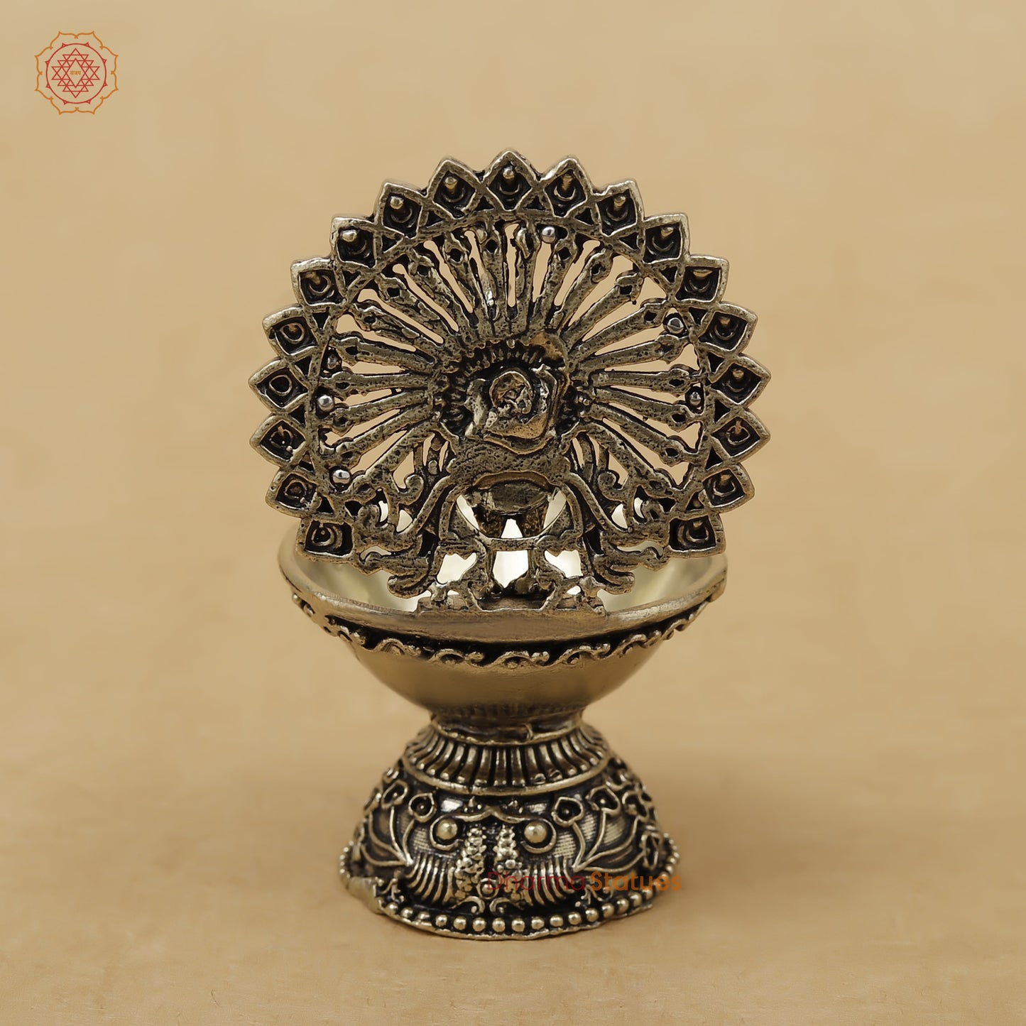 Brass Peacock Diya Fine, 3"