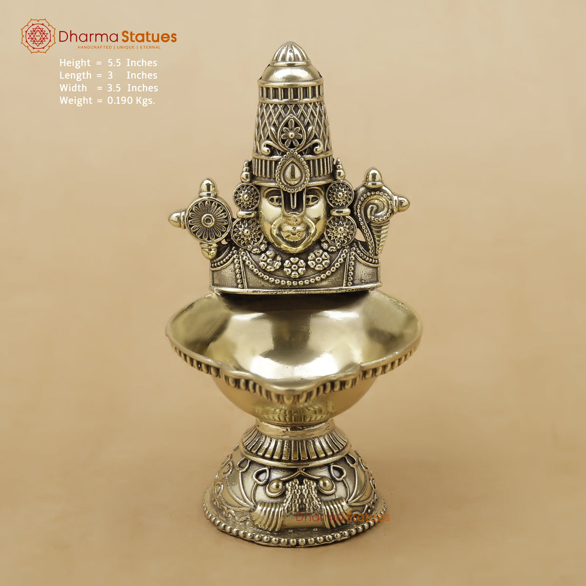 Brass Balaji Diya Fine, 5.5"