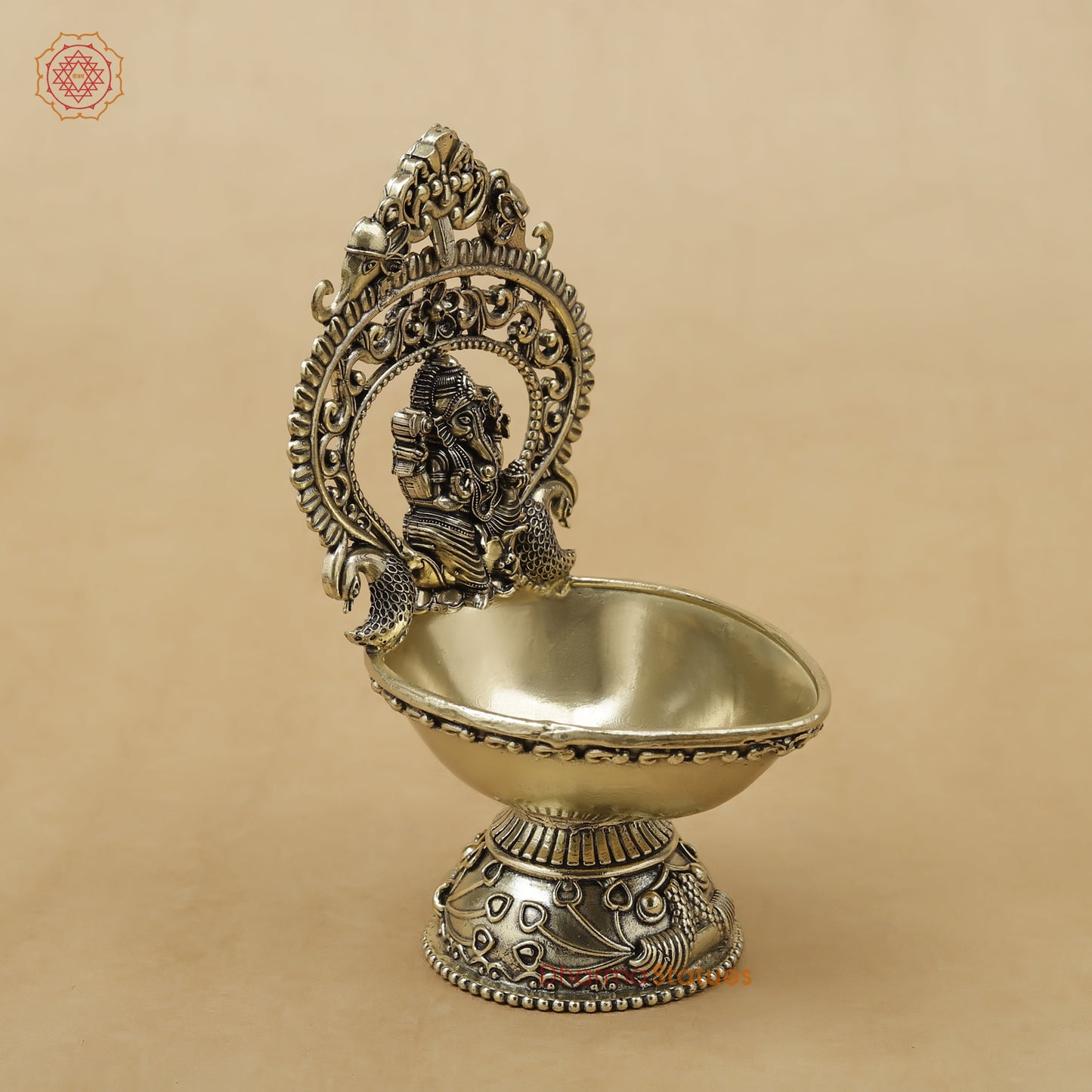 Brass Ganesh Diya Fine, 5.5"