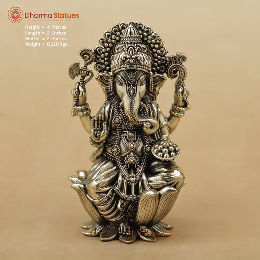 Brass Ganesh Fine, 4"