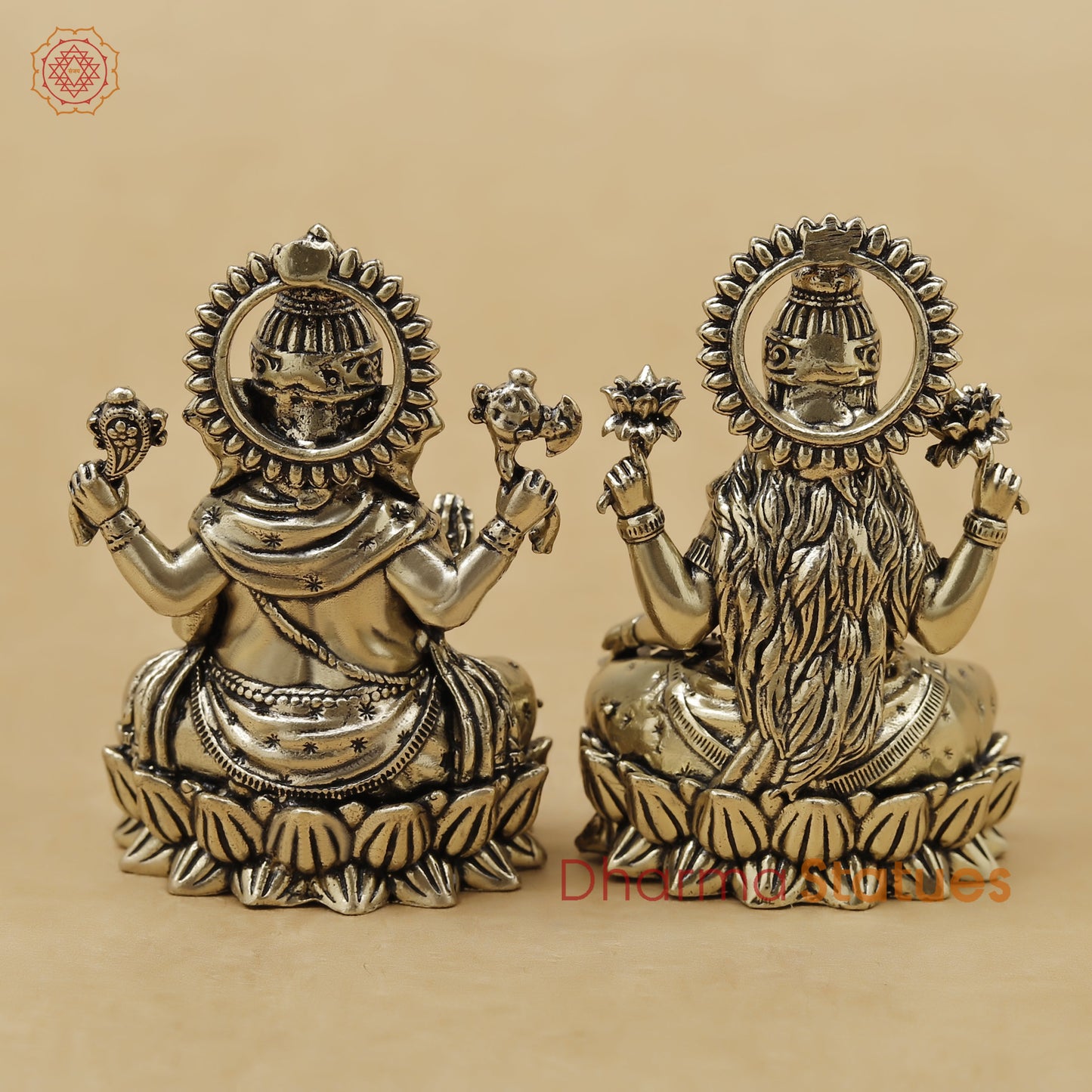 Brass Lakshmi Ganesh Fine, 2.5"