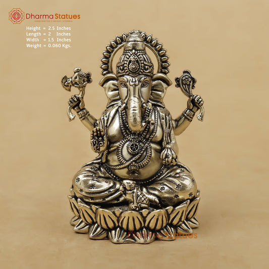 Brass Ganesh Fine, 2.5"