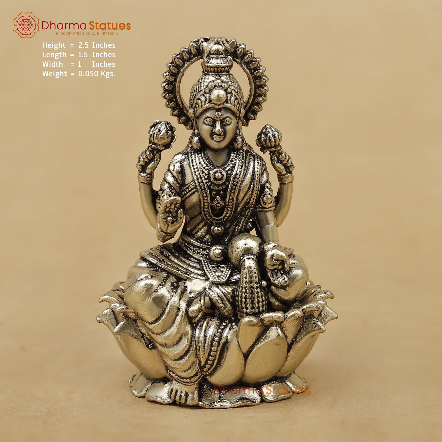 Brass Lakshmi Fine, 2.5"