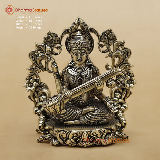 Brass Saraswati Fine, 4"