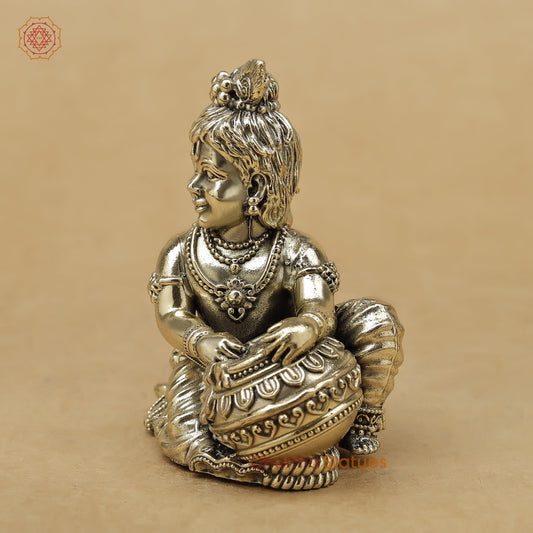 Brass Baby Krishna Fine, 2.5"