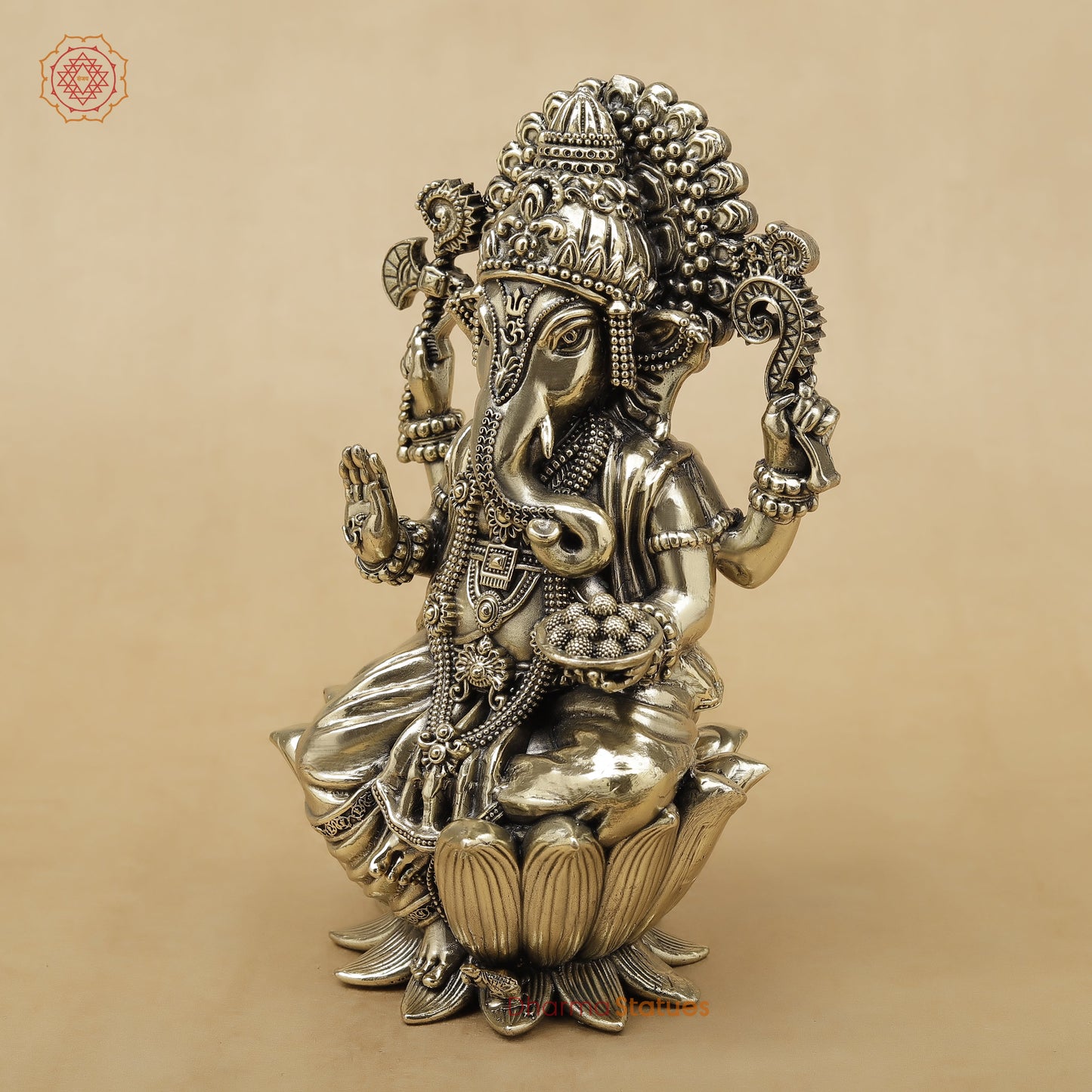 Brass Ganesh Fine, 7.5"