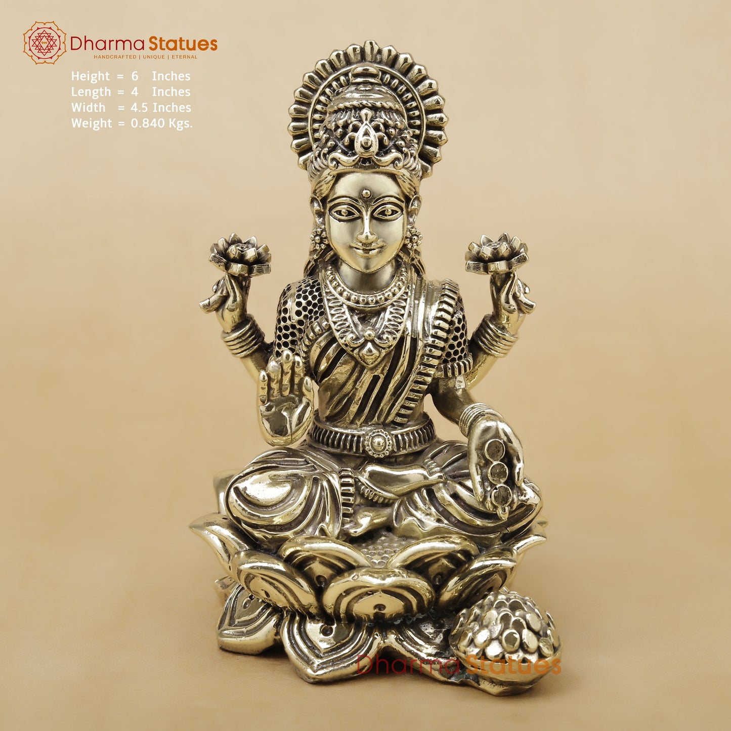Brass Lakshmi Fine, 6"